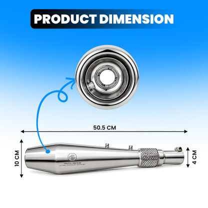Stainless Steel Dual Exhaust Silencer for JAWA Cruiser Bikes (Left & Right Side) | Anti-Rust Premium Performance Exhaust System (Set of 2)