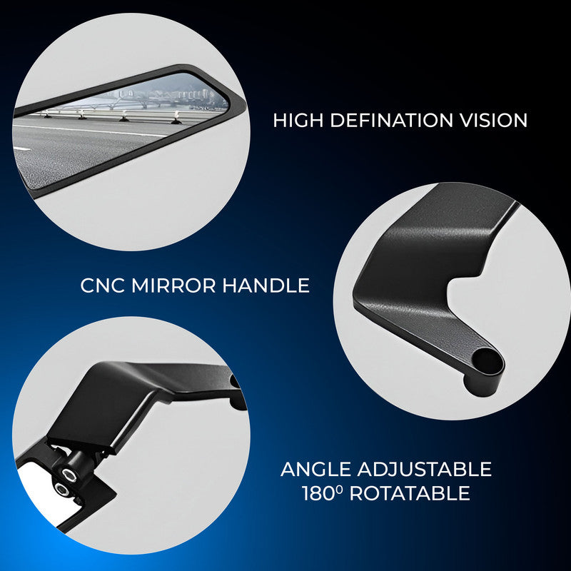 Adjustable Rotating Rear View Stealth Fin Wings Bike Mirror – Universal Side Mirrors for Motorcycles & Scooters