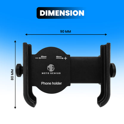 Universal Aluminum Motorcycle & Bicycle Phone Holder with Handle Fitting – 360° Rotatable Handlebar Mount, Adjustable & Shockproof Mobile Holder