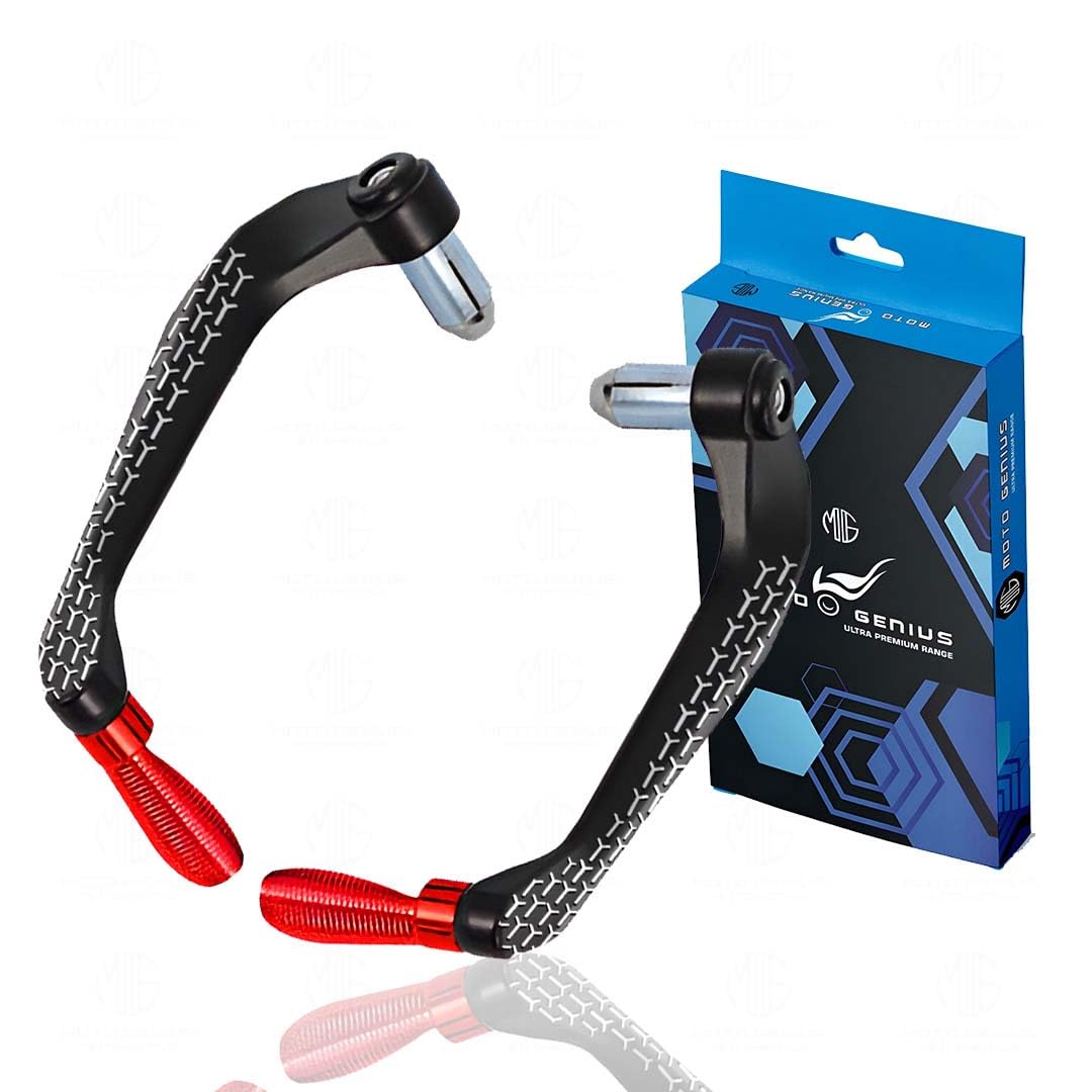 3D Design Universal CNC Handlebar Brake Clutch Lever Protector Guard for Motorcycles & Bikes | Durable and Stylish-Red - Moto Genius