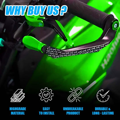 3D Design Universal CNC Handlebar Brake Clutch Lever Protector Guard for Motorcycles & Bikes | Durable and Stylish-Green - Moto Genius