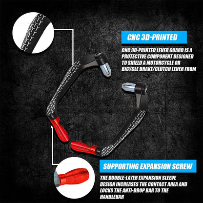3D Design Universal CNC Handlebar Brake Clutch Lever Protector Guard for Motorcycles & Bikes | Durable and Stylish-Red - Moto Genius