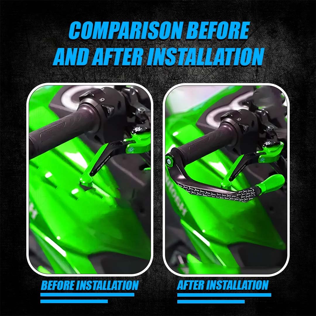 3D Design Universal CNC Handlebar Brake Clutch Lever Protector Guard for Motorcycles & Bikes | Durable and Stylish-Green - Moto Genius