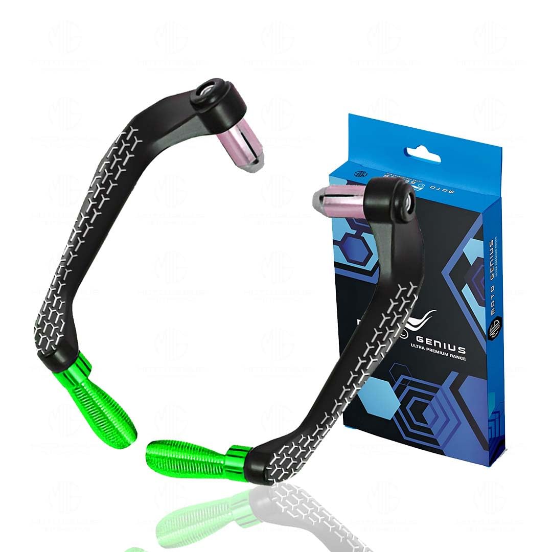 3D Design Universal CNC Handlebar Brake Clutch Lever Protector Guard for Motorcycles & Bikes | Durable and Stylish-Green - Moto Genius