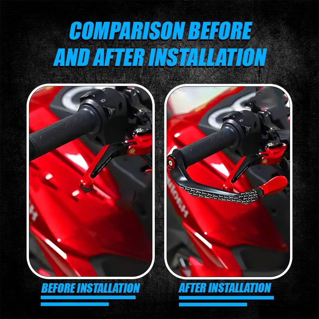 3D Design Universal CNC Handlebar Brake Clutch Lever Protector Guard for Motorcycles & Bikes | Durable and Stylish-Red - Moto Genius
