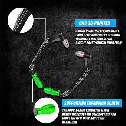 3D Design Universal CNC Handlebar Brake Clutch Lever Protector Guard for Motorcycles & Bikes | Durable and Stylish-Green - Moto Genius