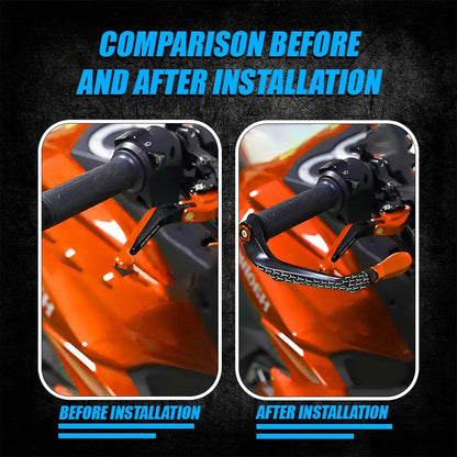 3D Design Universal CNC Handlebar Brake Clutch Lever Protector Guard for Motorcycles & Bikes | Durable and Stylish-Orange - Moto Genius