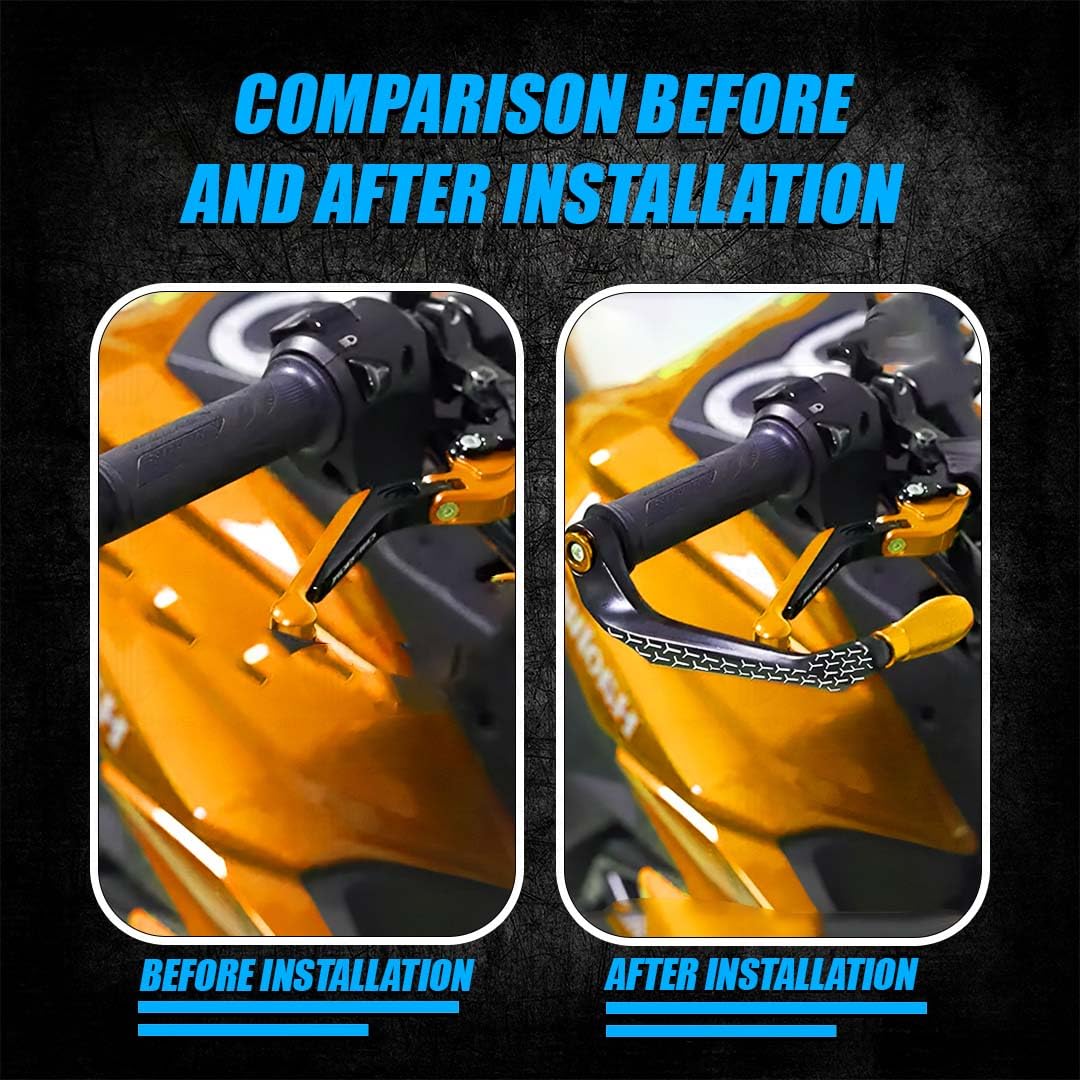 3D Design Universal CNC Handlebar Brake Clutch Lever Protector Guard for Motorcycles & Bikes | Durable and Stylish-Gold - Moto Genius