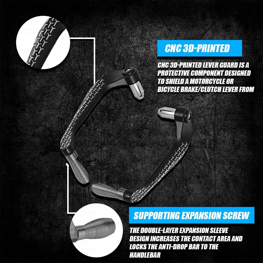 3D Design Universal CNC Handlebar Brake Clutch Lever Protector Guard for Motorcycles & Bikes | Durable and Stylish-Grey - Moto Genius