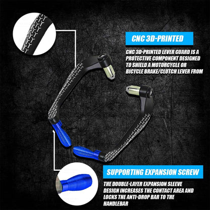 3D Design Universal CNC Handlebar Brake Clutch Lever Protector Guard for Motorcycles & Bikes | Durable and Stylish-Blue - Moto Genius