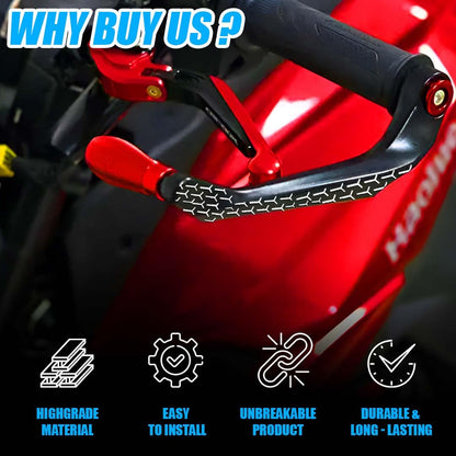3D Design Universal CNC Handlebar Brake Clutch Lever Protector Guard for Motorcycles & Bikes | Durable and Stylish-Red - Moto Genius