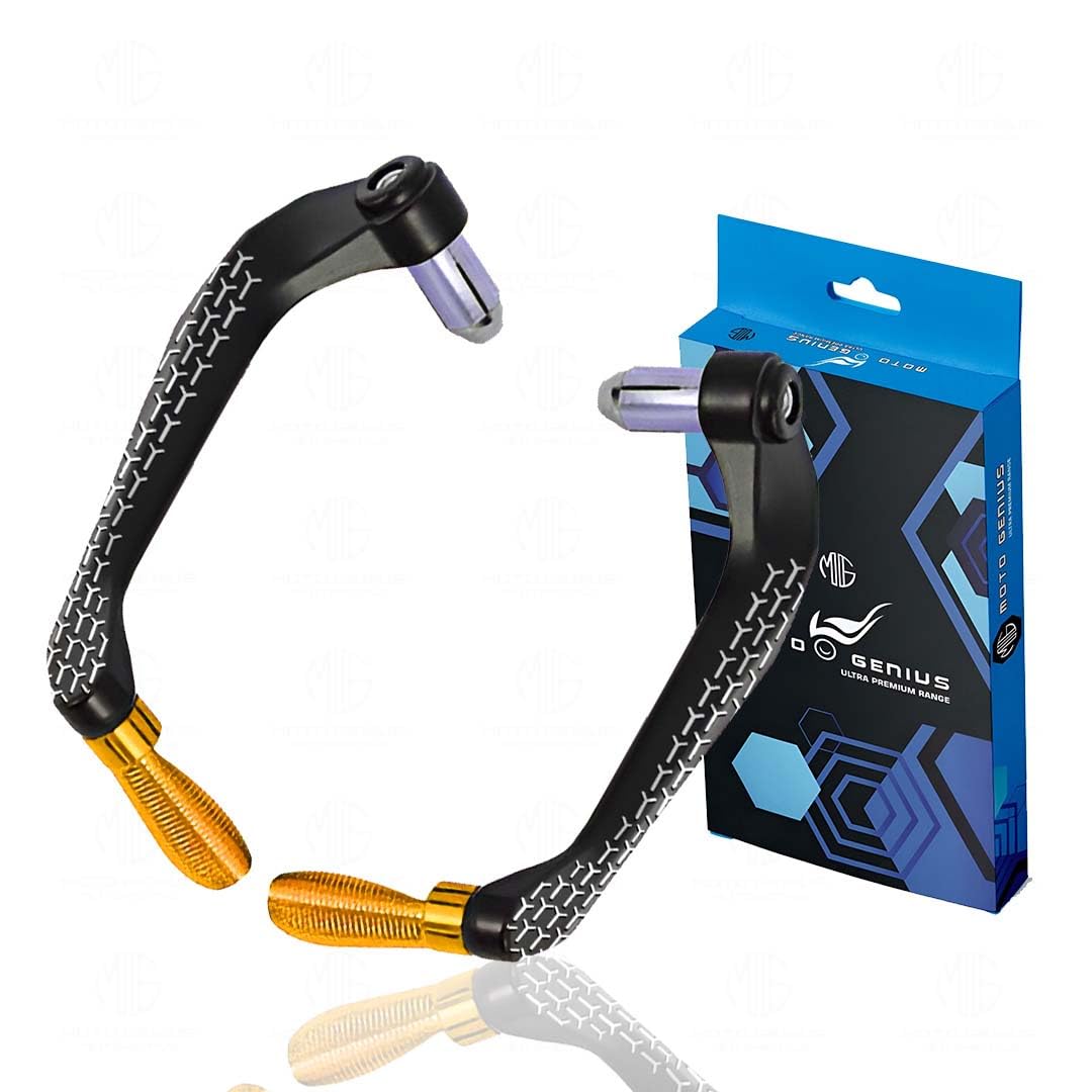 3D Design Universal CNC Handlebar Brake Clutch Lever Protector Guard for Motorcycles & Bikes | Durable and Stylish-Gold - Moto Genius