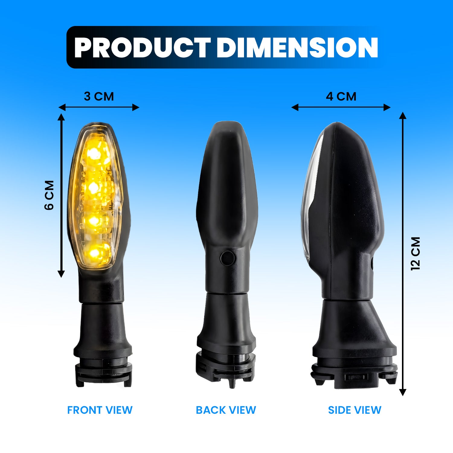 Waterproof Flexible Silicone Rubber LED Indicator Light for FZ, R15, MT15 (BS4 + BS6), Ray Z | Unbreakable, Premium, and Durable Motorcycle Turn Signal Lights