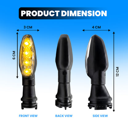 Waterproof Flexible Silicone Rubber LED Indicator Light for FZ, R15, MT15 (BS4 + BS6), Ray Z | Unbreakable, Premium, and Durable Motorcycle Turn Signal Lights