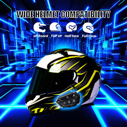 BT 12 Pro Motorcycle Helmet Intercom | Motoboy Bluetooth 5.1 | Noise Control | Long Battery Life | Waterproof Riding Communication System