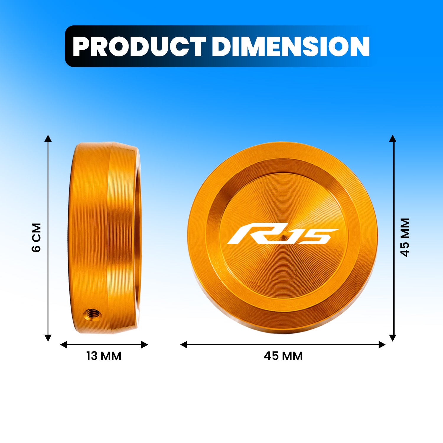 Front Fork Cap Cover for Yamaha R15 V4 / R15 V3 – Premium Anodized CNC MADE Front Shocker Top Fork Cover (Pair)