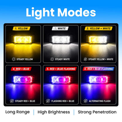 MOTO GENIUS Universal 50W Motorcycle LED Fog Light Kit | Dual Lens Projector Spotlight with Wired Switch | 12V-80V Waterproof Riding Lamps for Bikes(Pack of 2)