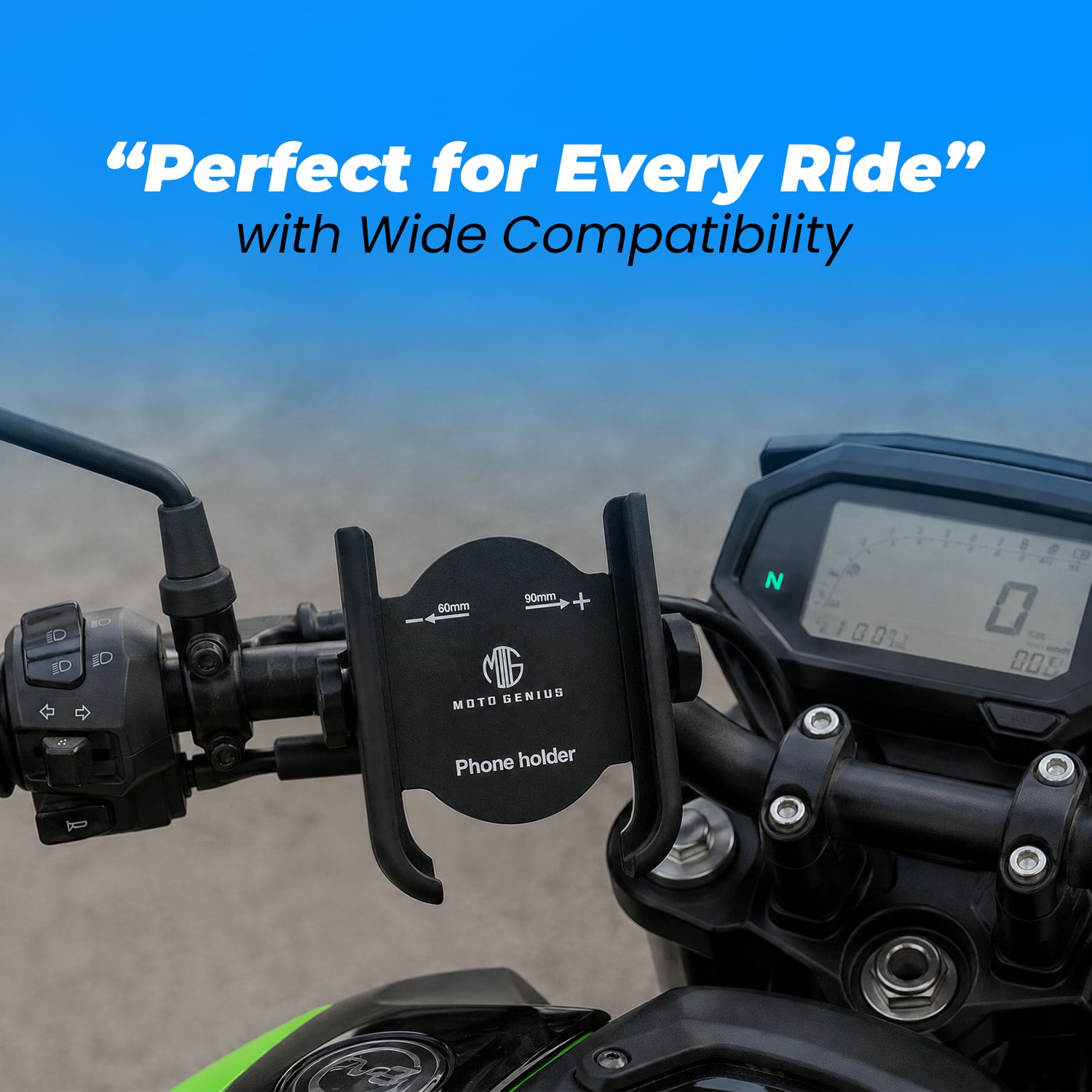 Universal Aluminum Motorcycle & Bicycle Phone Holder with Handle Fitting – 360° Rotatable Handlebar Mount, Adjustable & Shockproof Mobile Holder