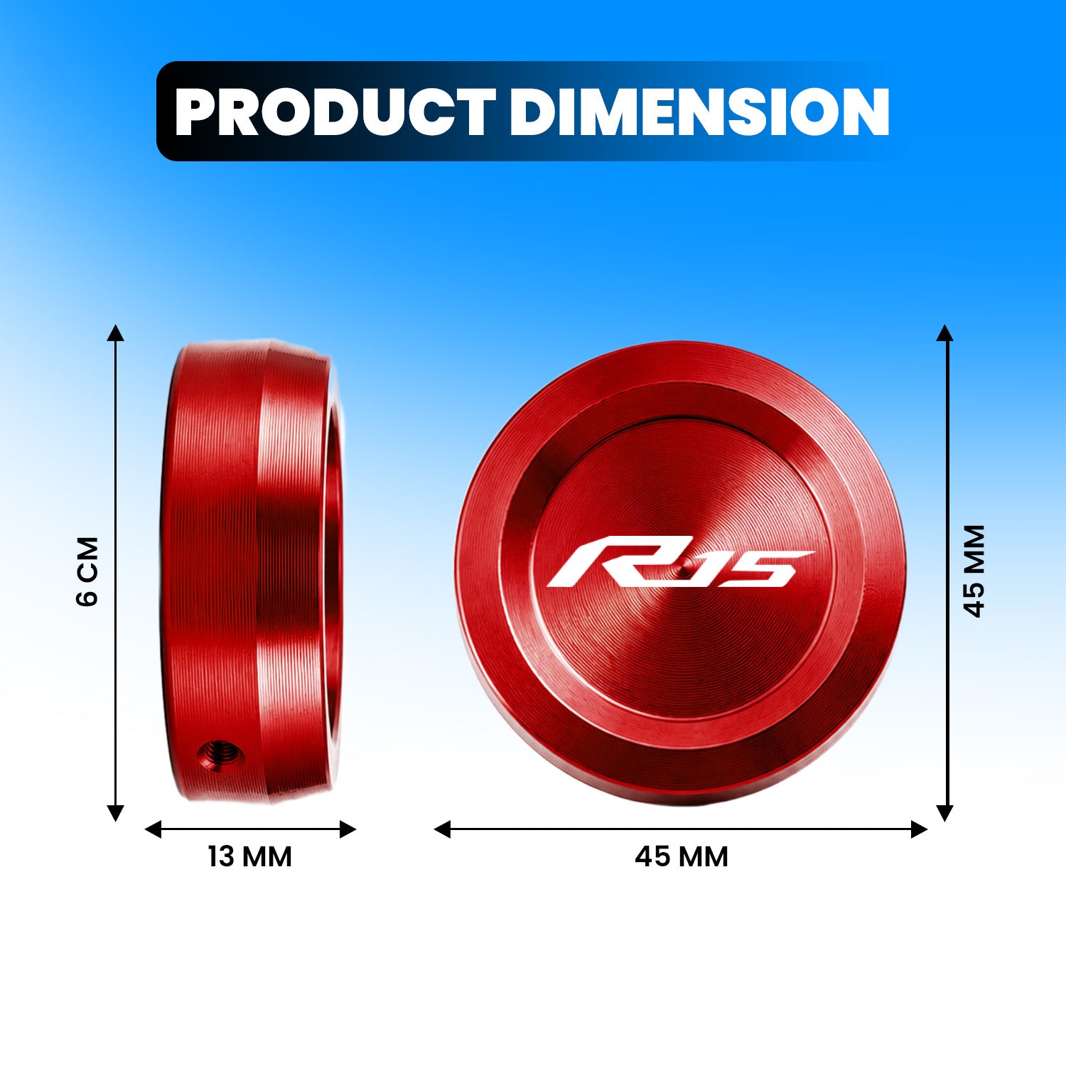 Front Fork Cap Cover for Yamaha R15 V4 / R15 V3 – Premium Anodized CNC MADE Front Shocker Top Fork Cover (Pair)