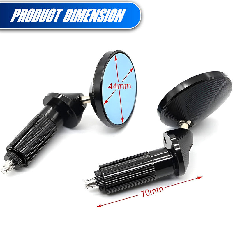 Bike Mini Bar End Mirror – CNC Anti-Glare Universal Short End Side Mirror for All Bikes
