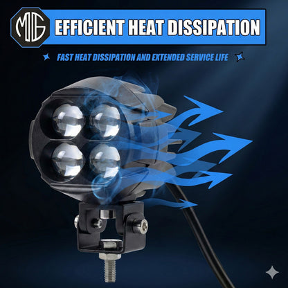 Dual Color DRL Laser Shooting Headlight, 4 LED High Intensity Spot Light, 9–36V Off-Road Fog Lamp for Truck, Motorcycle, Car & Boat (Pack of 2)
