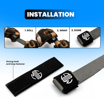 Universal Bag Strap Keeper, Waterproof Fabric, Hook and Loop Fastener, Adjustable Strap Organizer for Backpacks, Luggage, Duffel Bags, Travel and Everyday Use