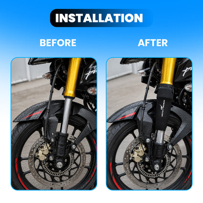 Front Fork Seal Covers | Black Waterproof Fabric, Dust & Dirt Protection for Fork Seal, UNIVERSAL FITTING