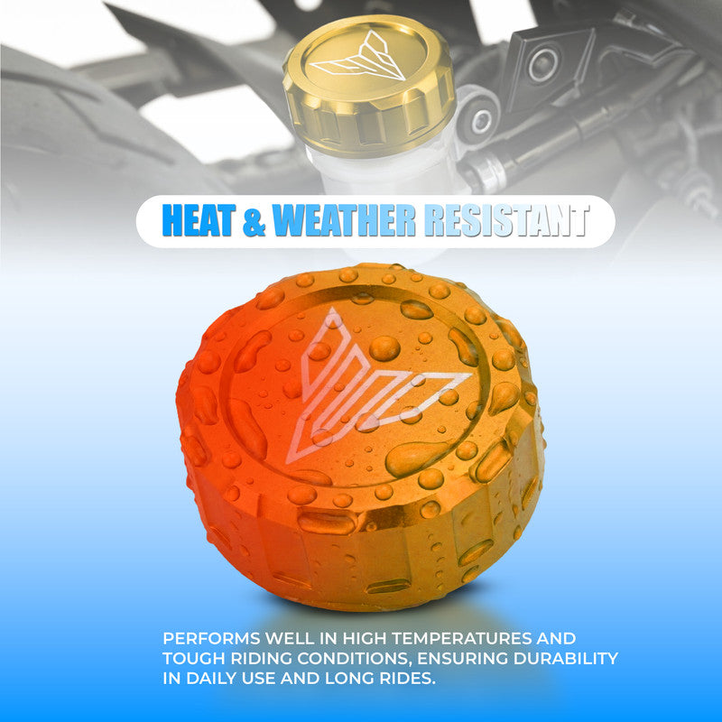 MOTO GENIUS CNC Aluminum Rear Brake Fluid Oil Cap Cover Compatible with MT-15 Motorbike | Master Cylinder Reservoir Lid | Premium Anodized Finish | Easy Installation | Bike Accessories