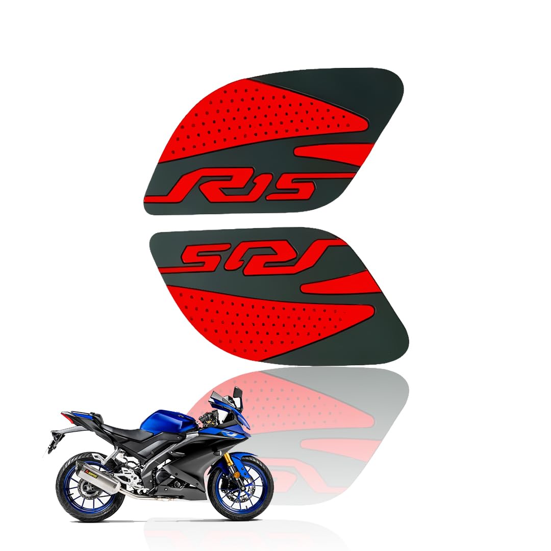 MOTO GENIUS Silicone Tank Pads for R15 V3 | Premium Tank Protection Pads |Anti-Slip and Scratch-Resistant Design |Stylish and Durable (Pack of 2) ()