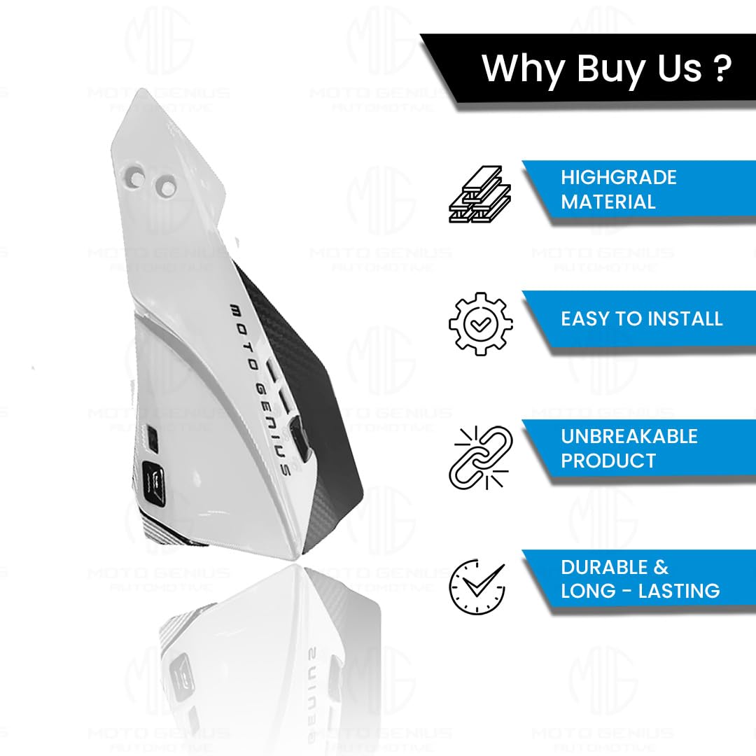 MOTO GENIUS Universal Bike Hand Guards Protectors | Wind Deflector Made for Hand Safety While Riding All Motorcycle (MTB) ()