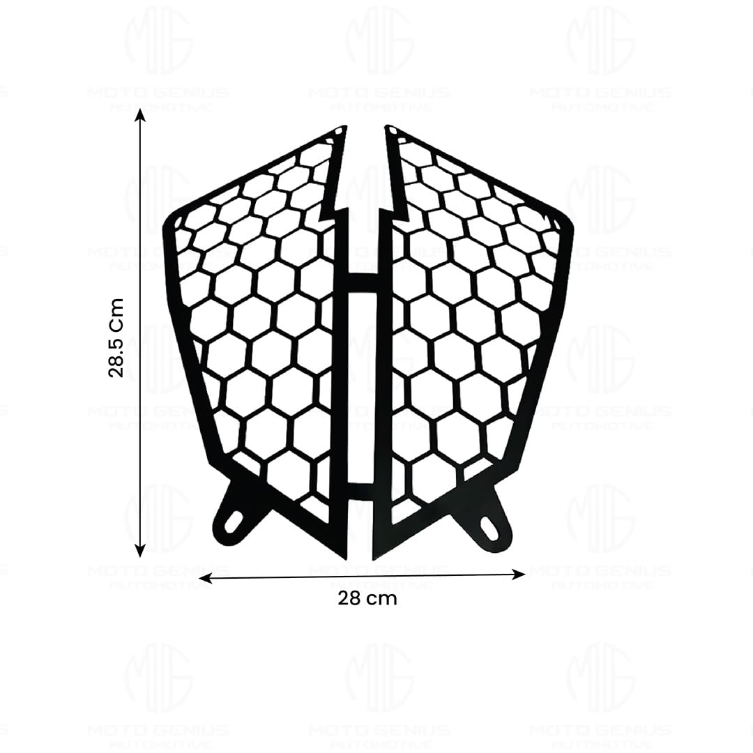 MOTO GENIUS Front Headlight Grill Guard for KTM Adventure | Durable Metal Protective Head Light Frame Protector | Compatible with Adventure 250/390 ()