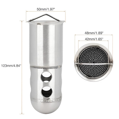 MOTO GENIUS Universal 50mm Motorcycle Exhaust Silencer Muffler | Stainless Steel DB Killer Insert for Noise Reduction & Performance Boost | Fits Most Bikes