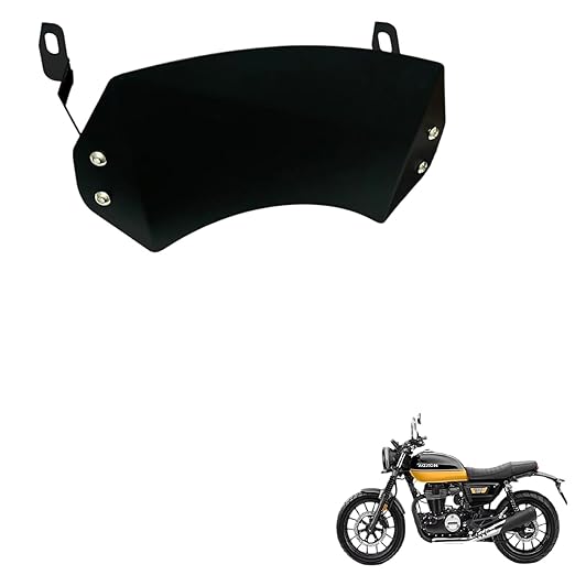 MOTO GENIUS Metal Visor Windscreen Windshield Deflector for Honda H'ness CB 350 | Heavy Quality Flyscreen with Mount for Motorbike | Wind Sheld Protector ()