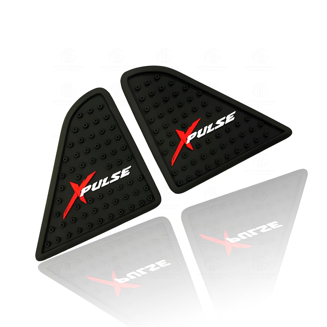 MOTO GENIUS Silicone Tank Pads for Xpulse Motorbikes | Premium Tank Protection Pads | Anti-Slip and Scratch-Resistant Design | Stylish and Durable (Pack of 2)
