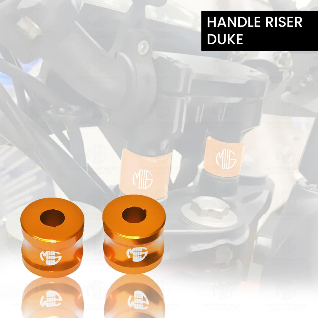 MOTO GENIUS Adjustable Handle Riser for KTM Duke Motorbike | Enhances Comfort and Control | Height Riser Clamp Compatible with Duke 125 200 250 390 (Set of 1) (Orange)