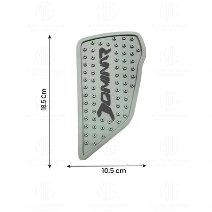 MOTO GENIUS Silicone Tank Pads for Dominar Motorbike | Premium Tank Protection Pads | Anti-Slip and Scratch-Resistant Design |Stylish and Durable | Dominar 250 & 400(Pack of 2) (Silver)