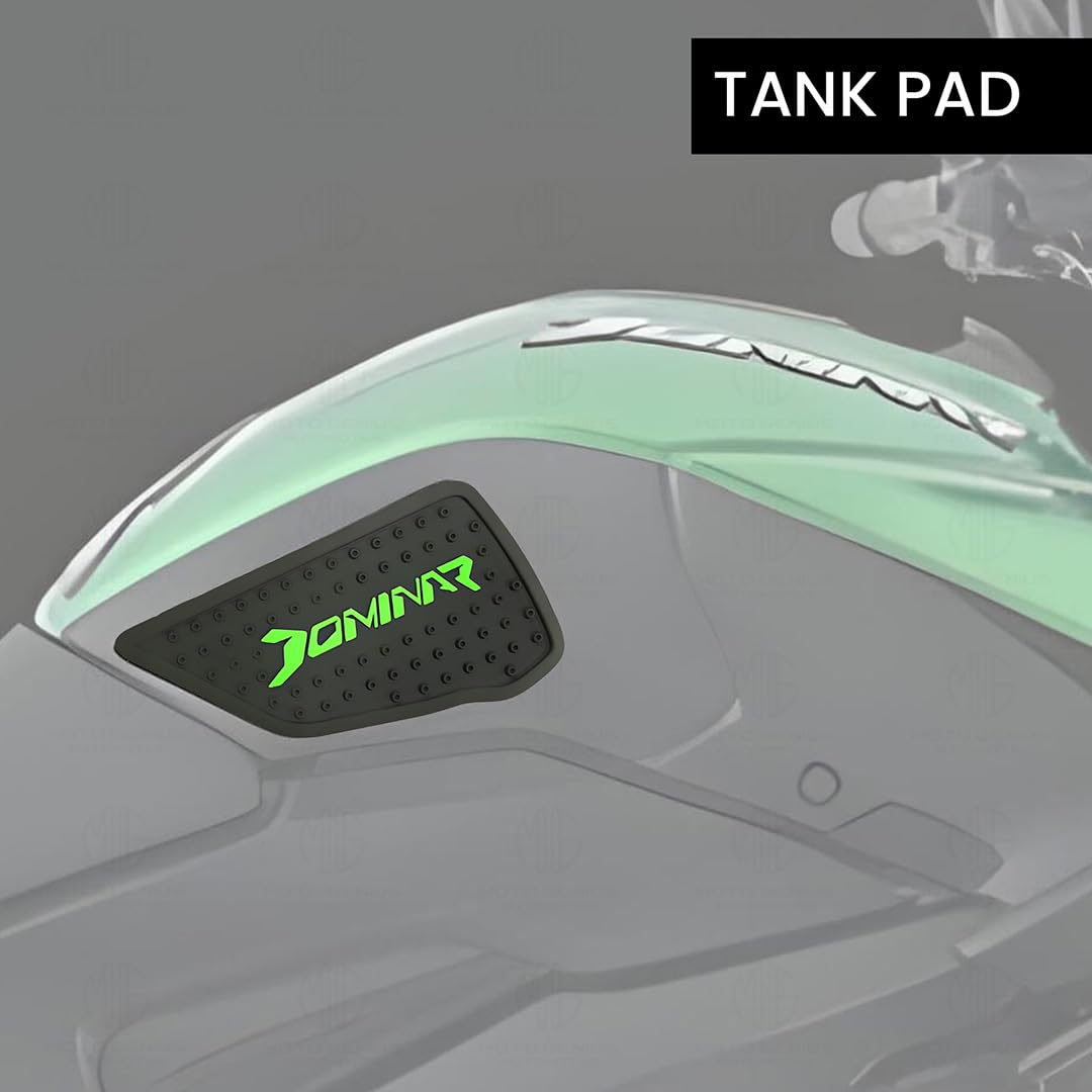 MOTO GENIUS Silicone Tank Pads for Dominar Motorbike | Premium Tank Protection Pads | Anti-Slip and Scratch-Resistant Design |Stylish and Durable | Dominar 250 & 400(Pack of 2) (Black)
