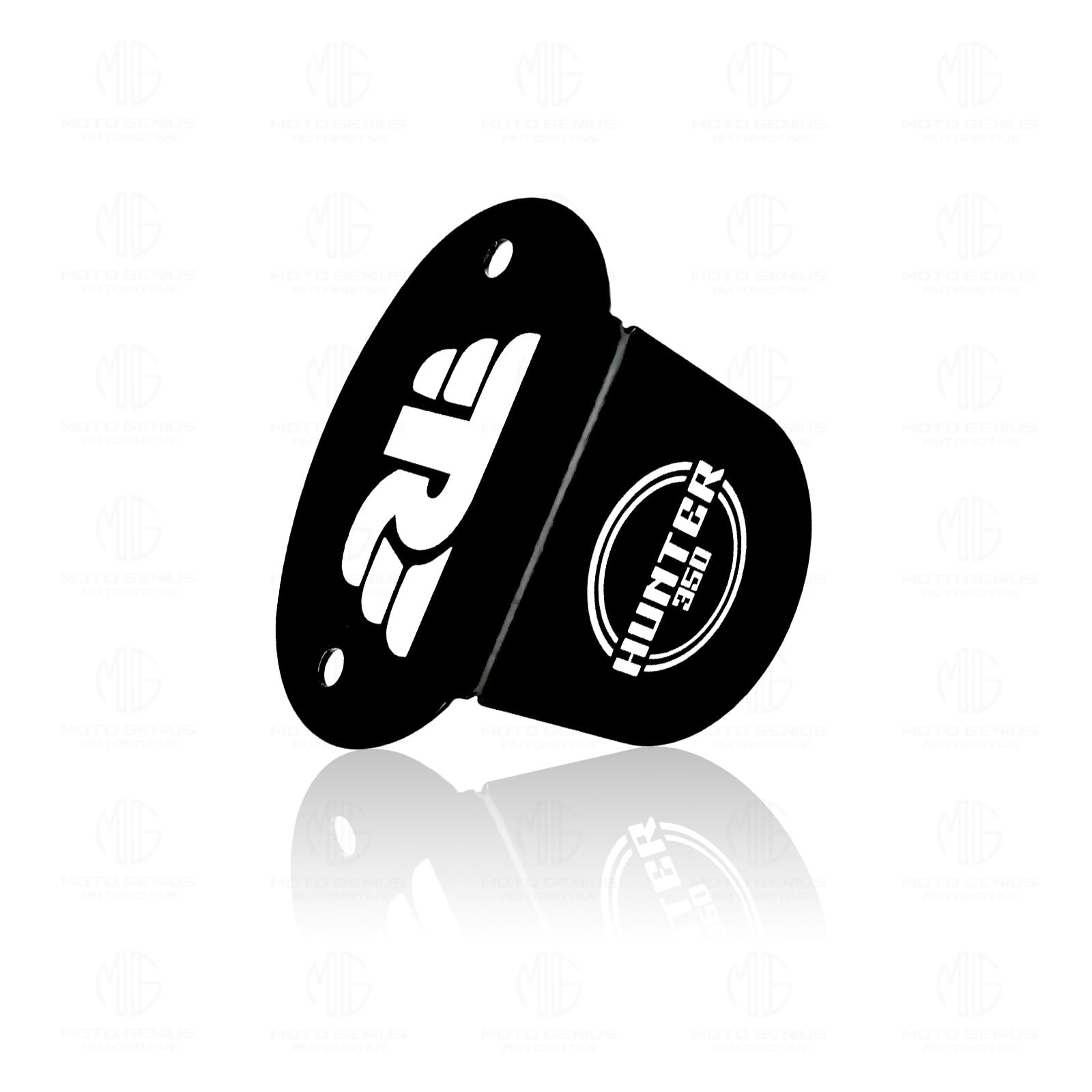 MOTO GENIUS Stainless Steel Front Disc Brake Fluid Reservoir Oil Cap Guard for Hunter 350, Durable Protector Cover (Black)