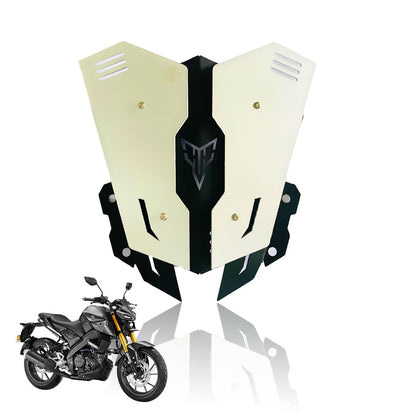 MOTO GENIUS Metal Visor Windscreen Windshield Deflector for MT 15 | Heavy Quality Flyscreen with Mount for Motorbike | Wind Sheld Protector