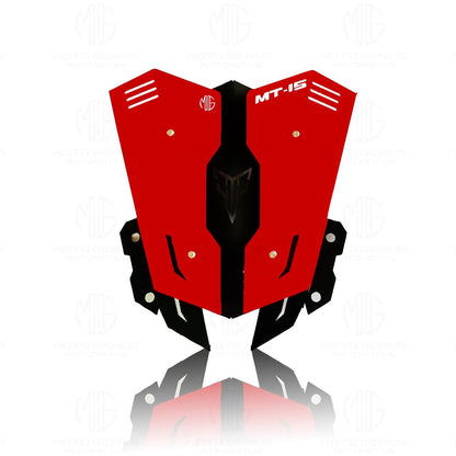 MOTO GENIUS Metal Visor Windscreen Windshield Deflector for MT 15 | Heavy Quality Flyscreen with Mount for Motorbike | Wind Sheld Protector