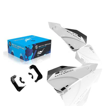 MOTO GENIUS Universal Bike Hand Guards Protectors | Wind Deflector Made for Hand Safety While Riding All Motorcycle (MTB) ()