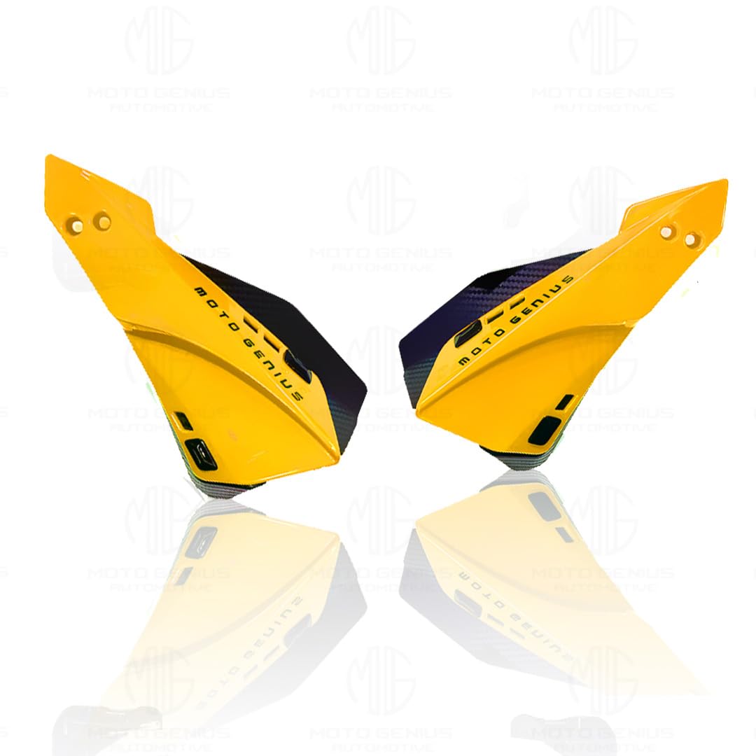 MOTO GENIUS Universal Bike Hand Guards Protectors | Wind Deflector Made for Hand Safety While Riding All Motorcycle (MTB) ()