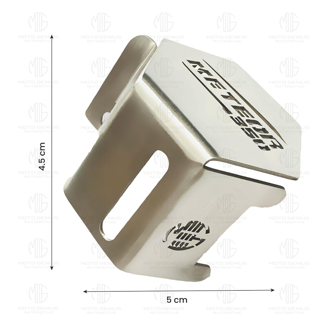 MOTO GENIUS Stainless Steel Rear Brake Oil Container Guard for Meteor 350, Durable & Stylish Protection ()