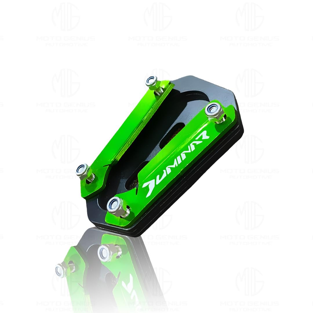 MOTO GENIUS Side Stand Extender for Dominar 250 & 400 | Heavy Duty Parking Support and Stability Enhancer (Green)