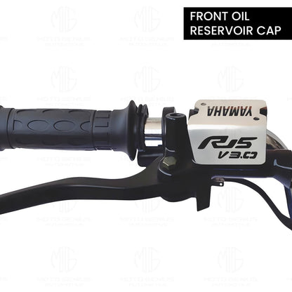 MOTO GENIUS Stainless Steel Front Disc Brake Fluid Reservoir Oil Cap for Yamaha R15 V3 Replacement for Enhanced Durability and Performance (Pack of 1)