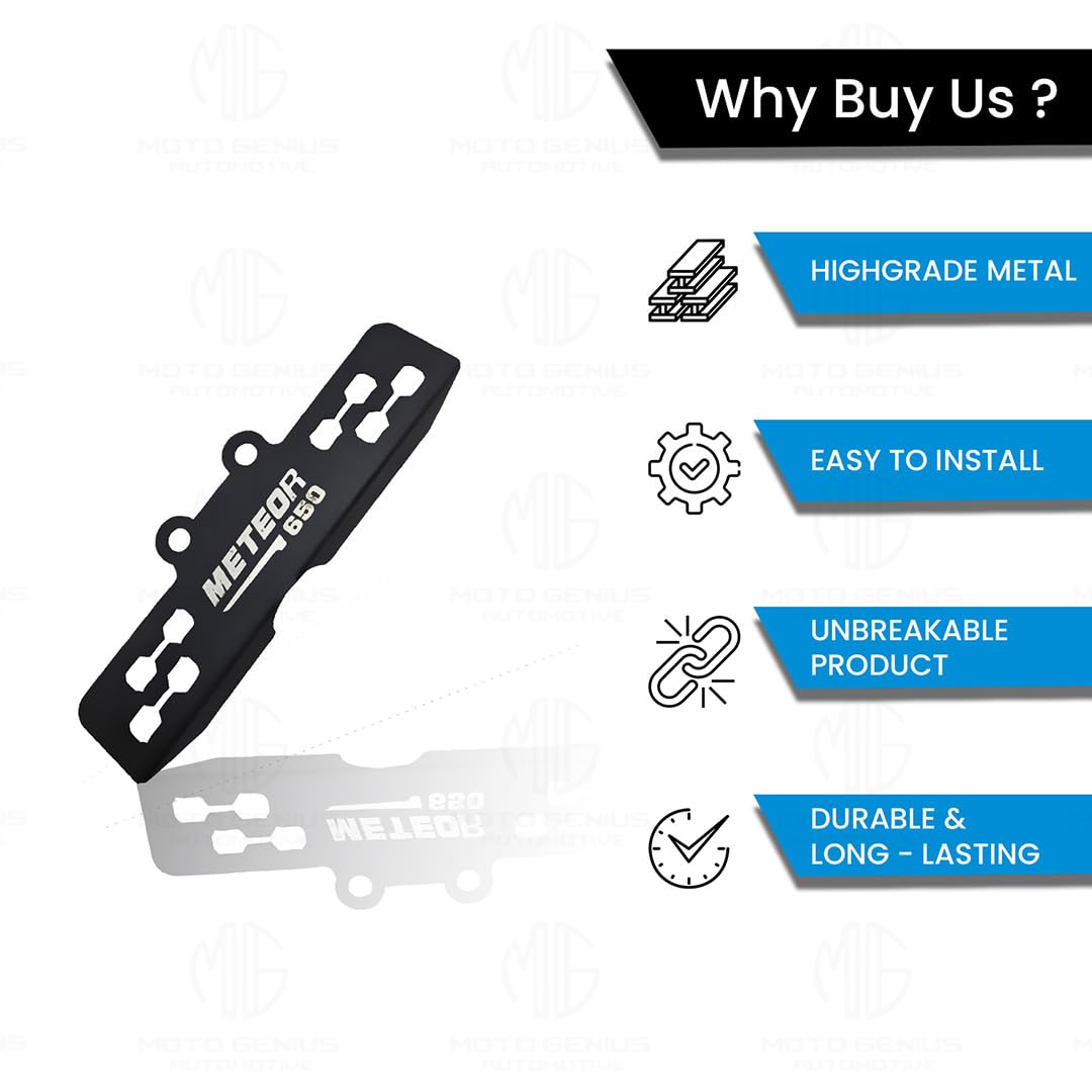 MOTO GENIUS Master Cylinder Guard for RE Super Meteor 650 Motorbike | Heavy-Duty, Impact-Resistant Protection for Motorcycle Brake Systems |Durable Metal Construction (Rectangle Shape)