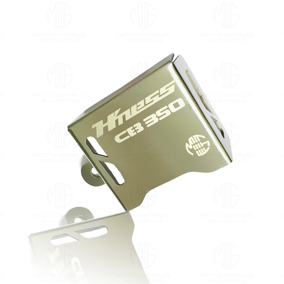 MOTO GENIUS Stainless Steel Rear Brake Oil Container Guard for Hnees CB 350 – Durable Protection & Stylish Design for Motorcycles ()