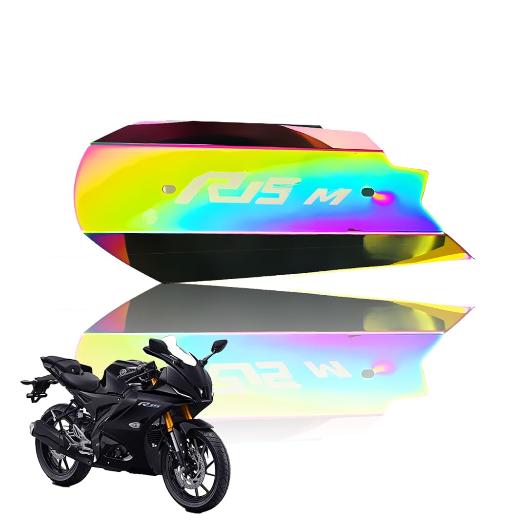 MOTO GENIUS Stainless Steel Exhaust Cover Silencer Protector for R15 V4 | Premium Exhaust Heat Shield Protector for Enhanced Durability and Style | Easy Installation