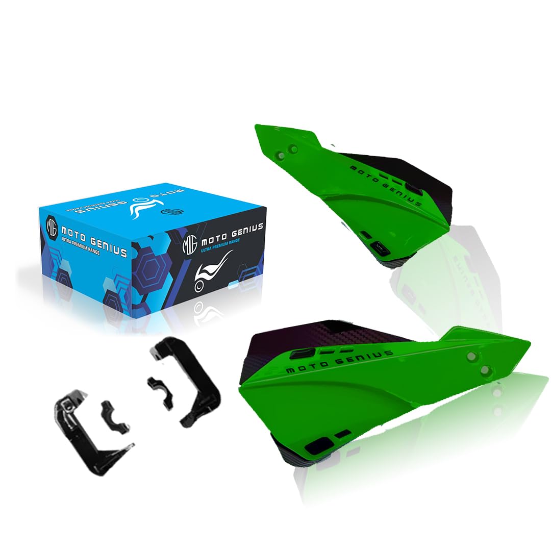 MOTO GENIUS Universal Bike Hand Guards Protectors | Wind Deflector Made for Hand Safety While Riding All Motorcycle (MTB) ()