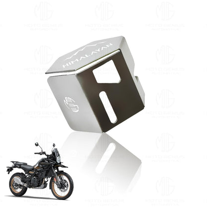 MOTO GENIUS Stainless Steel Rear Brake Oil Reservoir Guard for RE Himalayan BS3/BS4/BS6/Scram Motorbike | Durable Protection ()